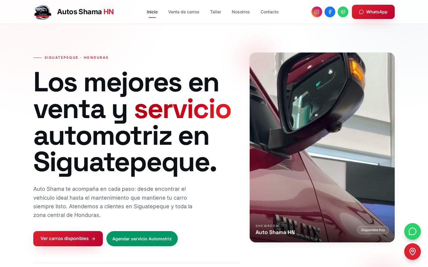 Sitio web Cresova para Autos Shama — Dealer y taller automotriz