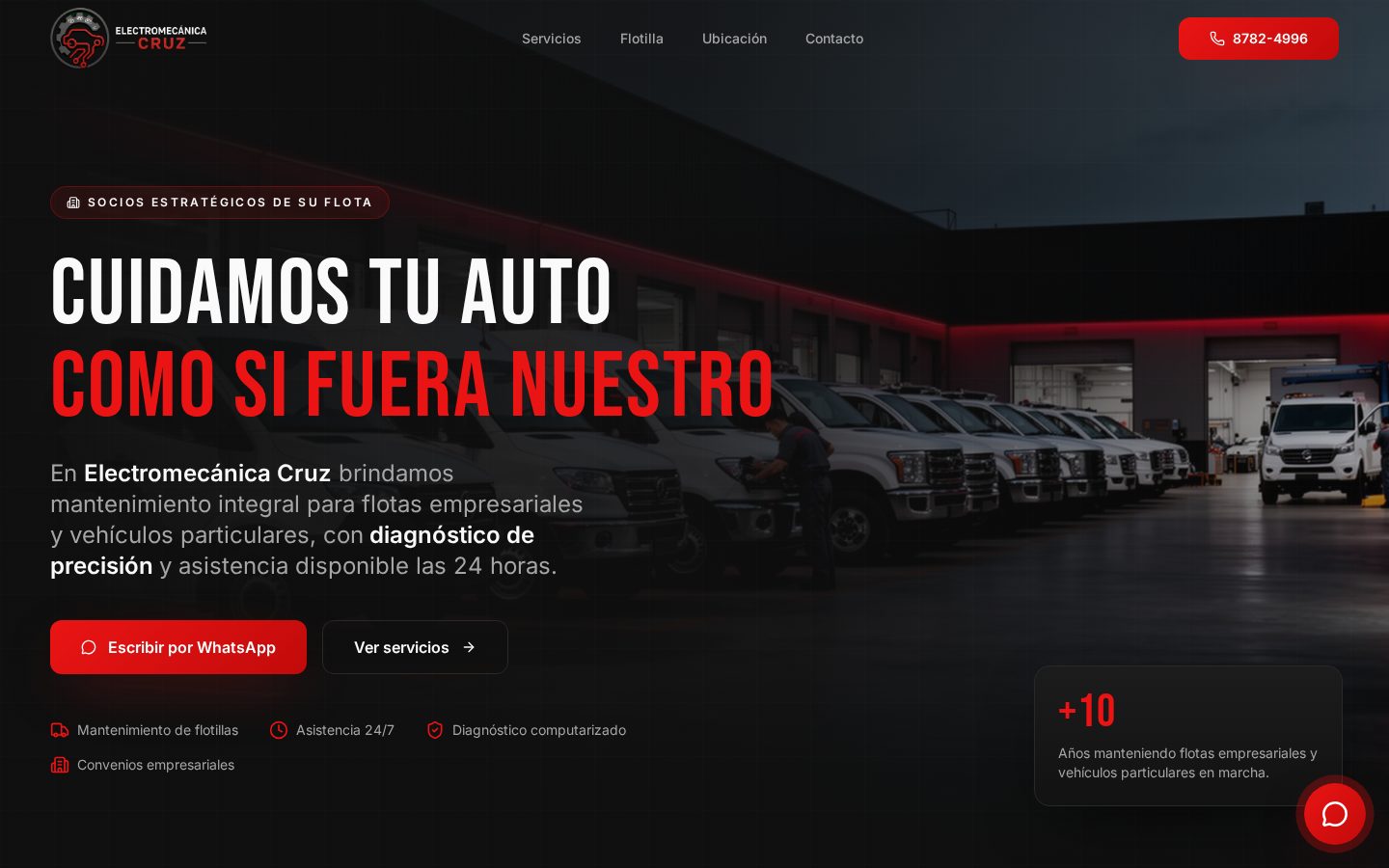 Electromecánica Cruz — Taller electromecánico, proyecto web por Cresova